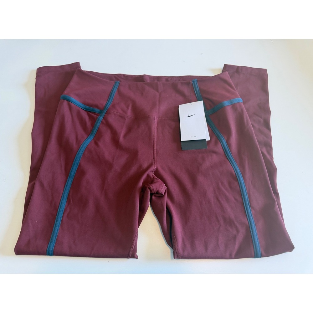 Nike One Dri-FIT Womens High Rise 7/8 Training Leggings Burgundy HJ1137-619 XL
